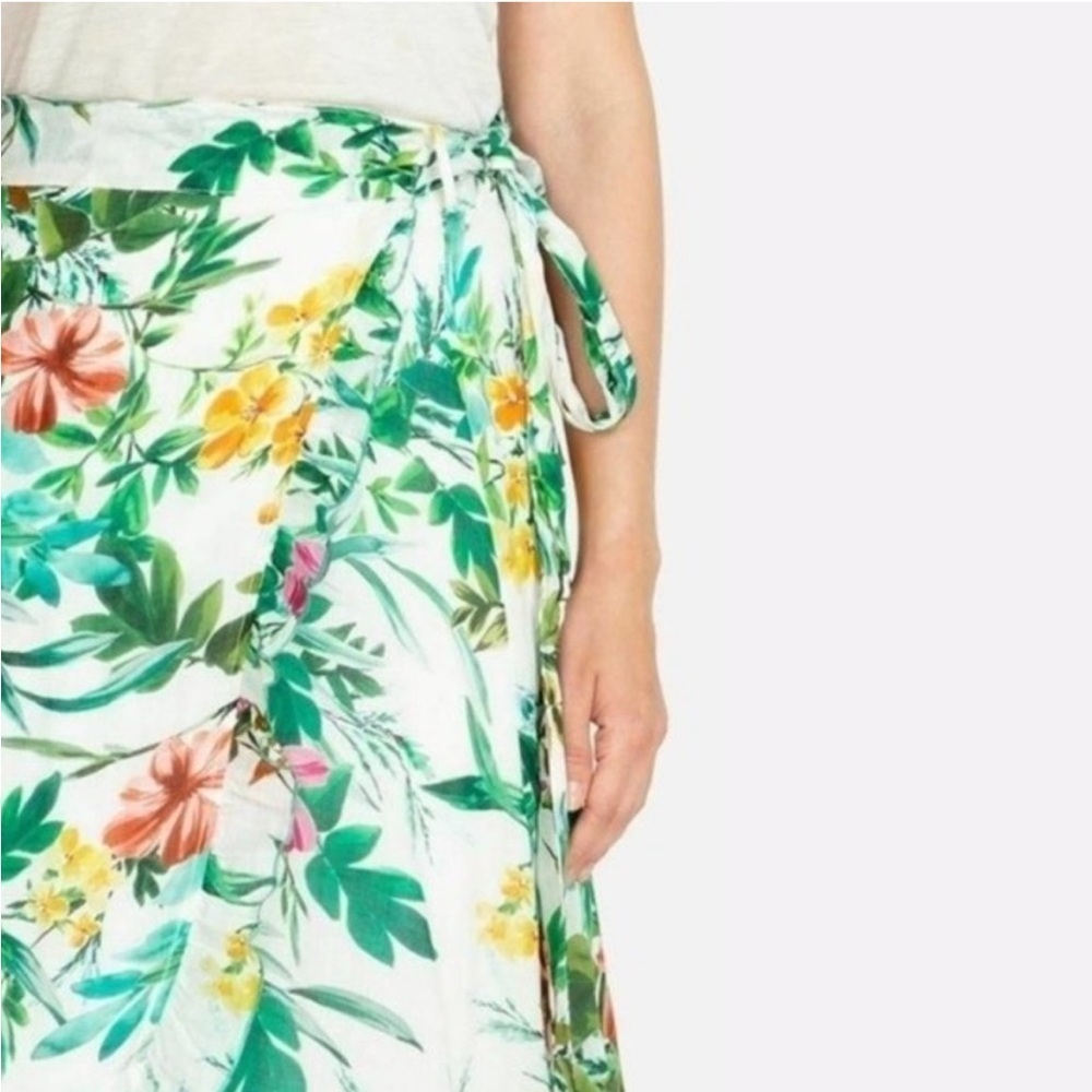 Johnny Was Linen Wrap Skirt, Tulum Print, size L - Picture 2 of 6